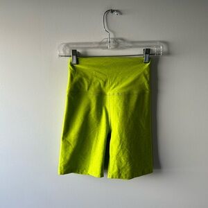 Beyond Yoga neon green biker style athletic shorts